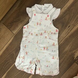 Babycottons Beach Print Overalls Set